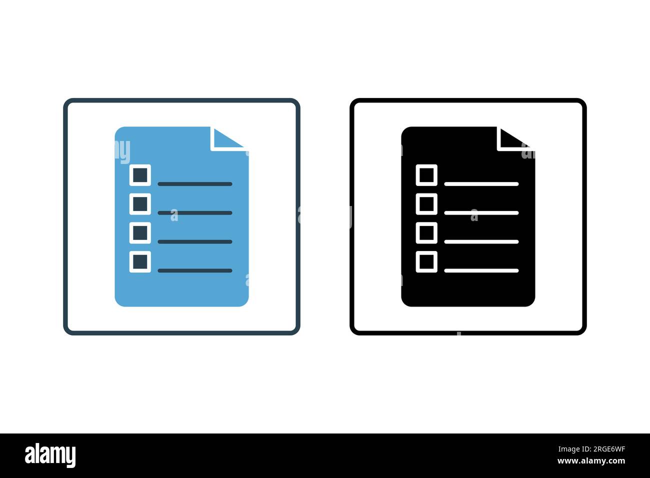 Survey Form Icon. Icon related to survey. solid icon style. Simple vector design editable Stock Vector