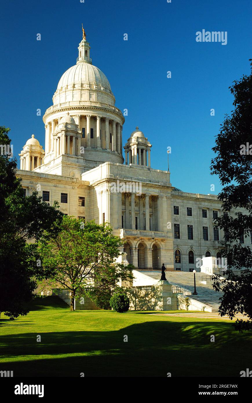 The Rhode Island State Capitol in Providence is the center of the state government and politics Stock Photo