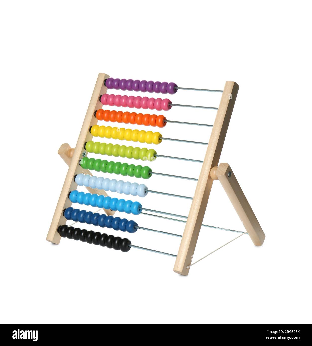 One wooden abacus isolated on white. Children's toy Stock Photo - Alamy