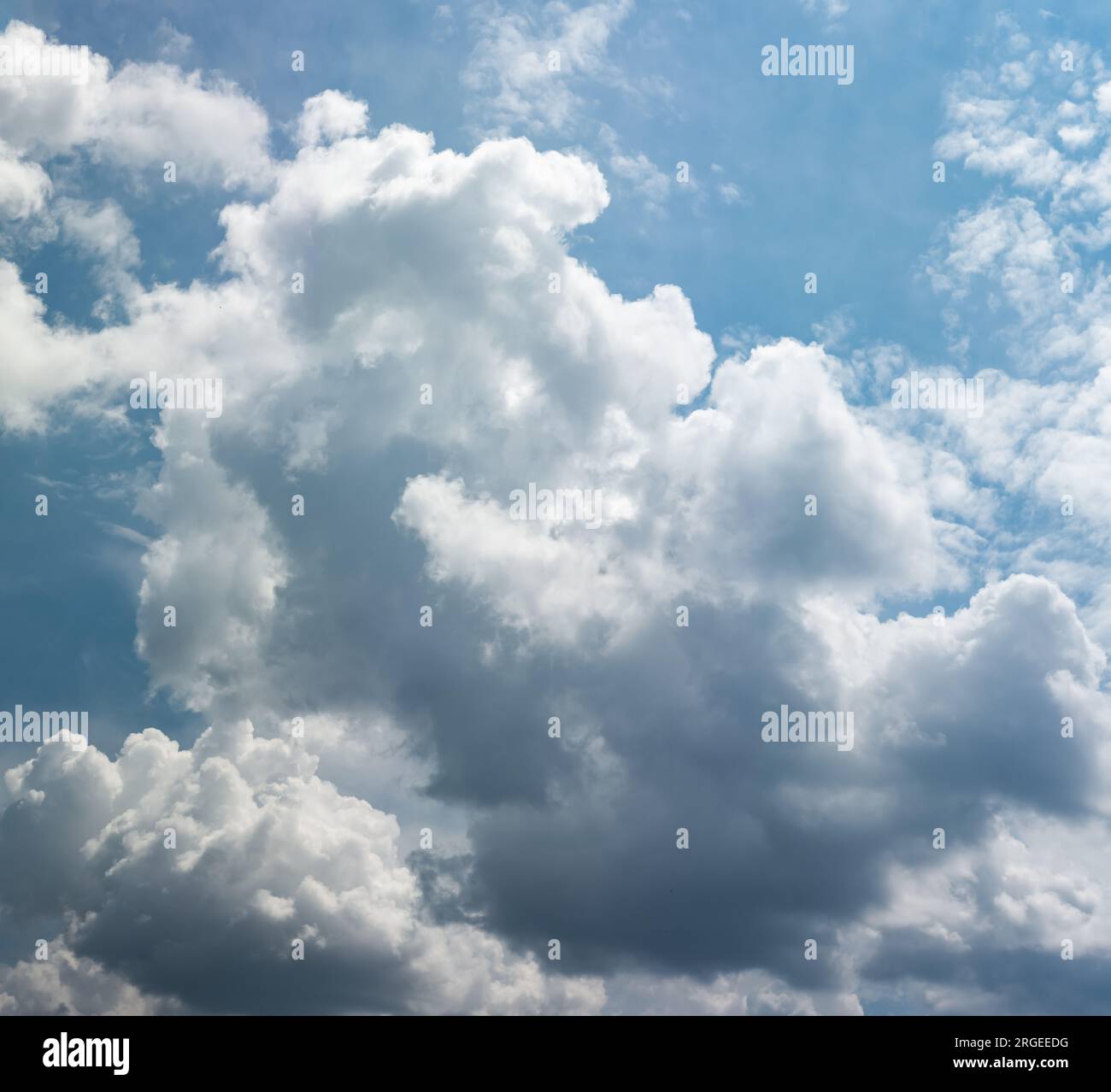 Towering cumulus (cumulus congestus) clouds. Stock Photo