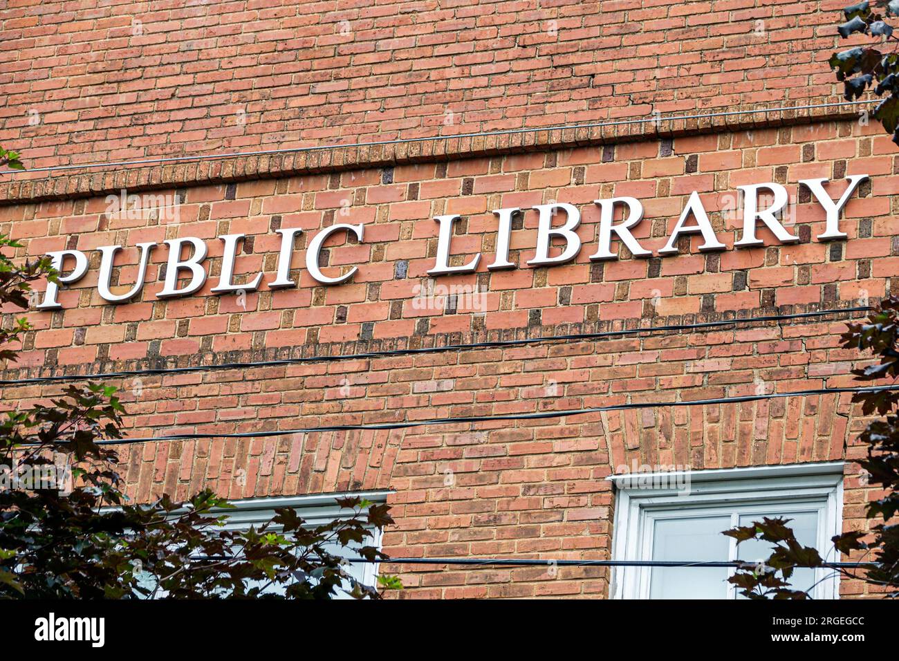 Saluda North Carolina,generic public library,outside exterior,building front entrance Stock Photo