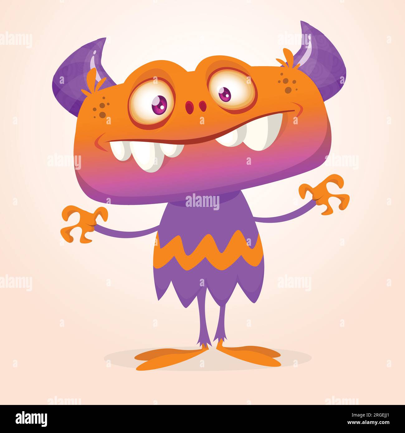 Funny cartoon smiling monster gives hug. Halloween Illustration of happy  alien character. Package or logo design. Vector isolated Stock Vector Image  & Art - Alamy