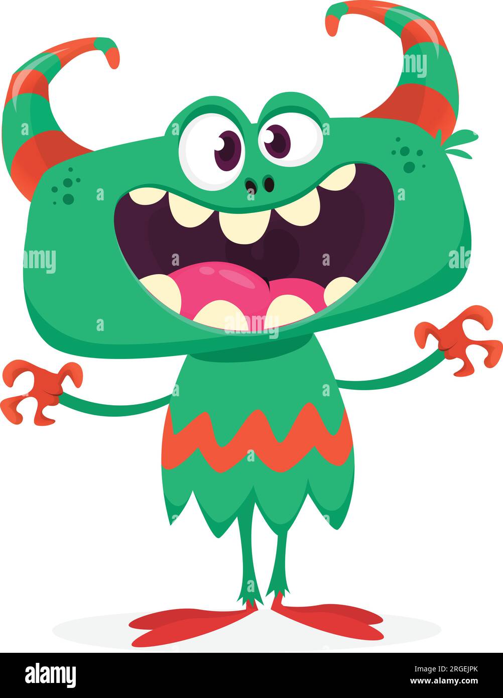 Funny cartoon smiling monster gives hug. Halloween Illustration of happy  alien character. Package or logo design. Vector isolated Stock Vector Image  & Art - Alamy