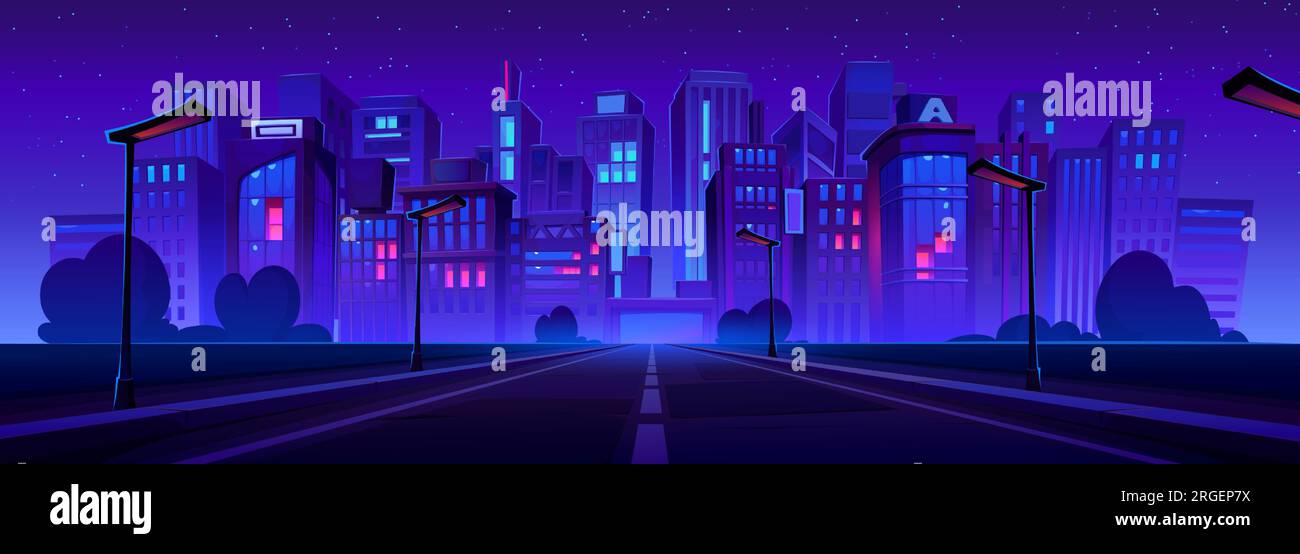 Night Street Background Cartoon Night Street Background Cartoon