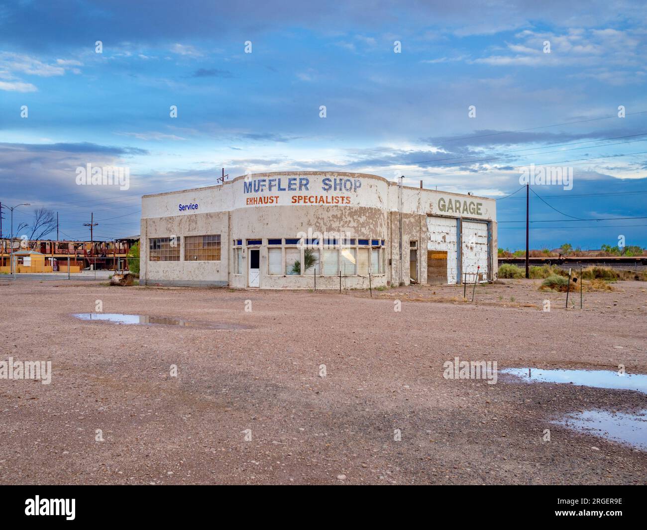 A muffler shop on the iconic Route 66 in Holbrook Arizona. Photo by Liz