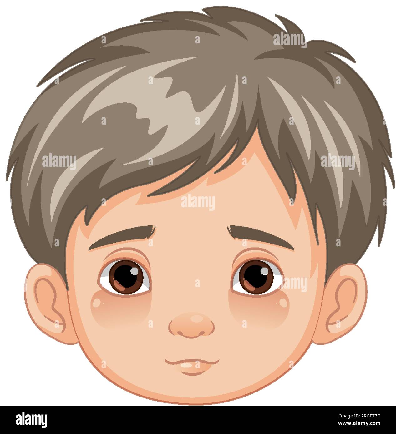 Vector illustration of a young boy with a neutral facial expression Stock Vector