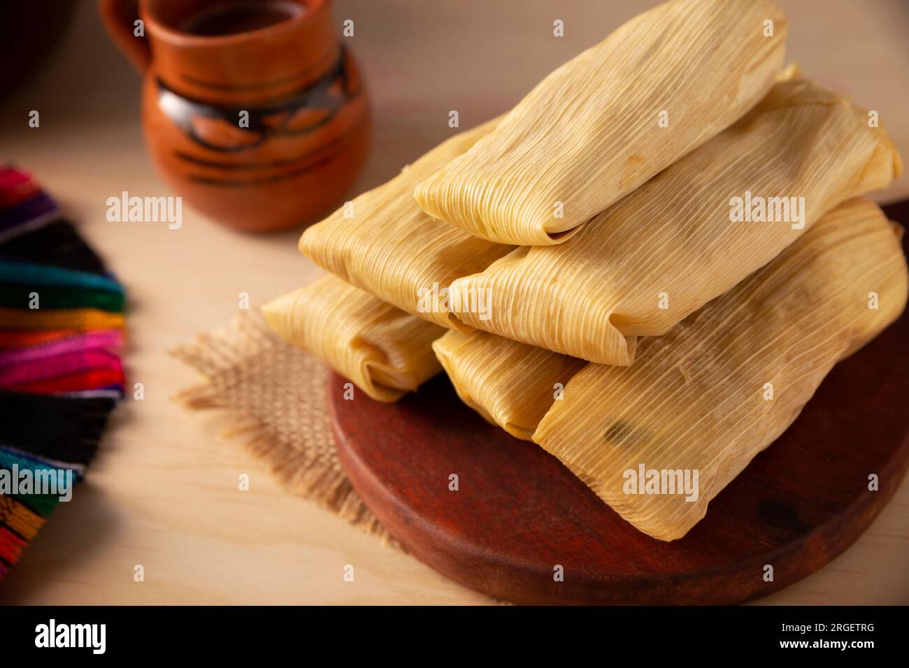 Tamales. Prehispanic dish typical of Mexico and some Latin American countries. Corn dough