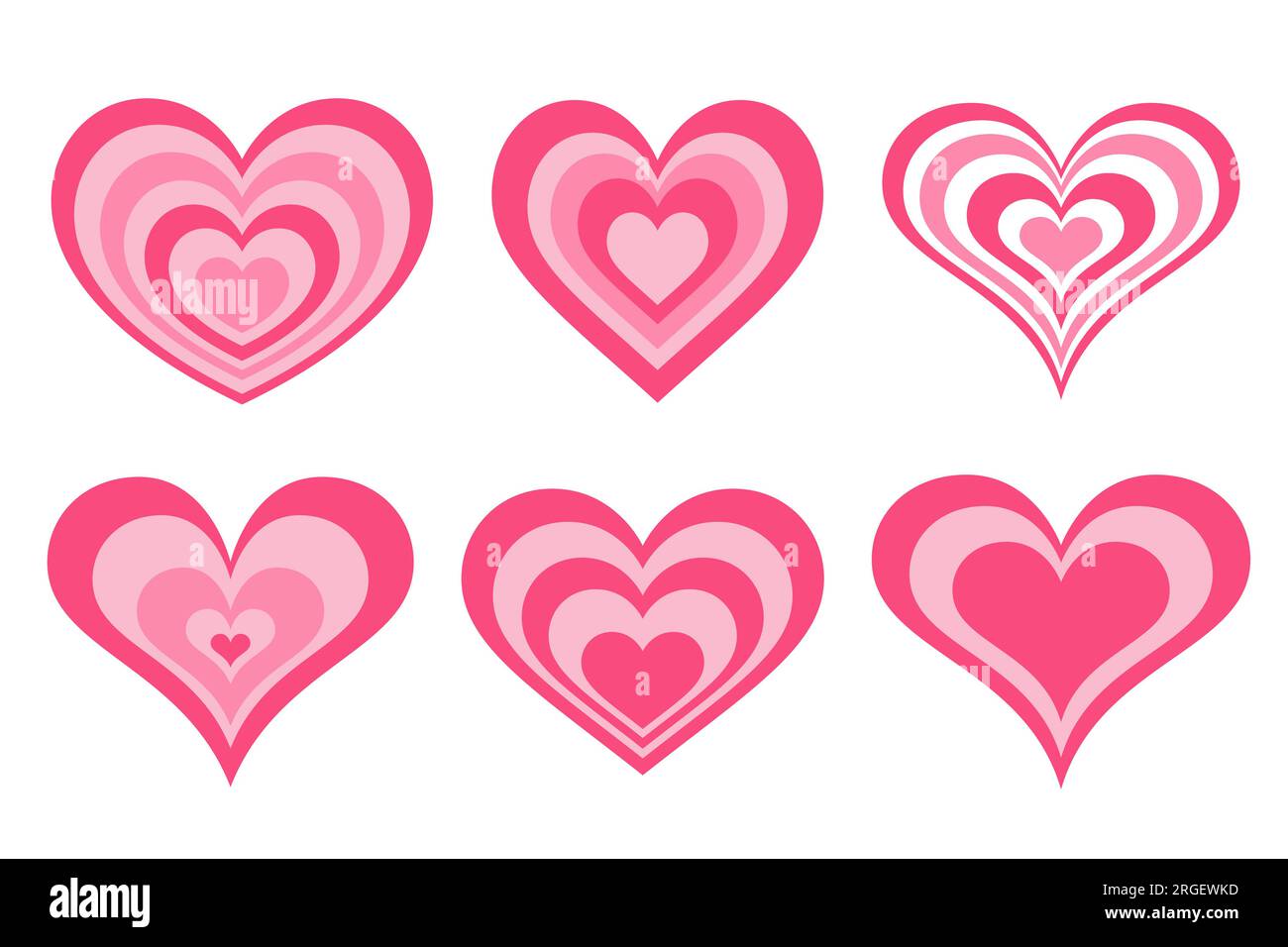 Y2k pink hearts. Groovy girly retro shapes. Aesthetic trendy design  elements. Set of Valentine abstract stickers. Vector collection Stock  Vector Image & Art - Alamy