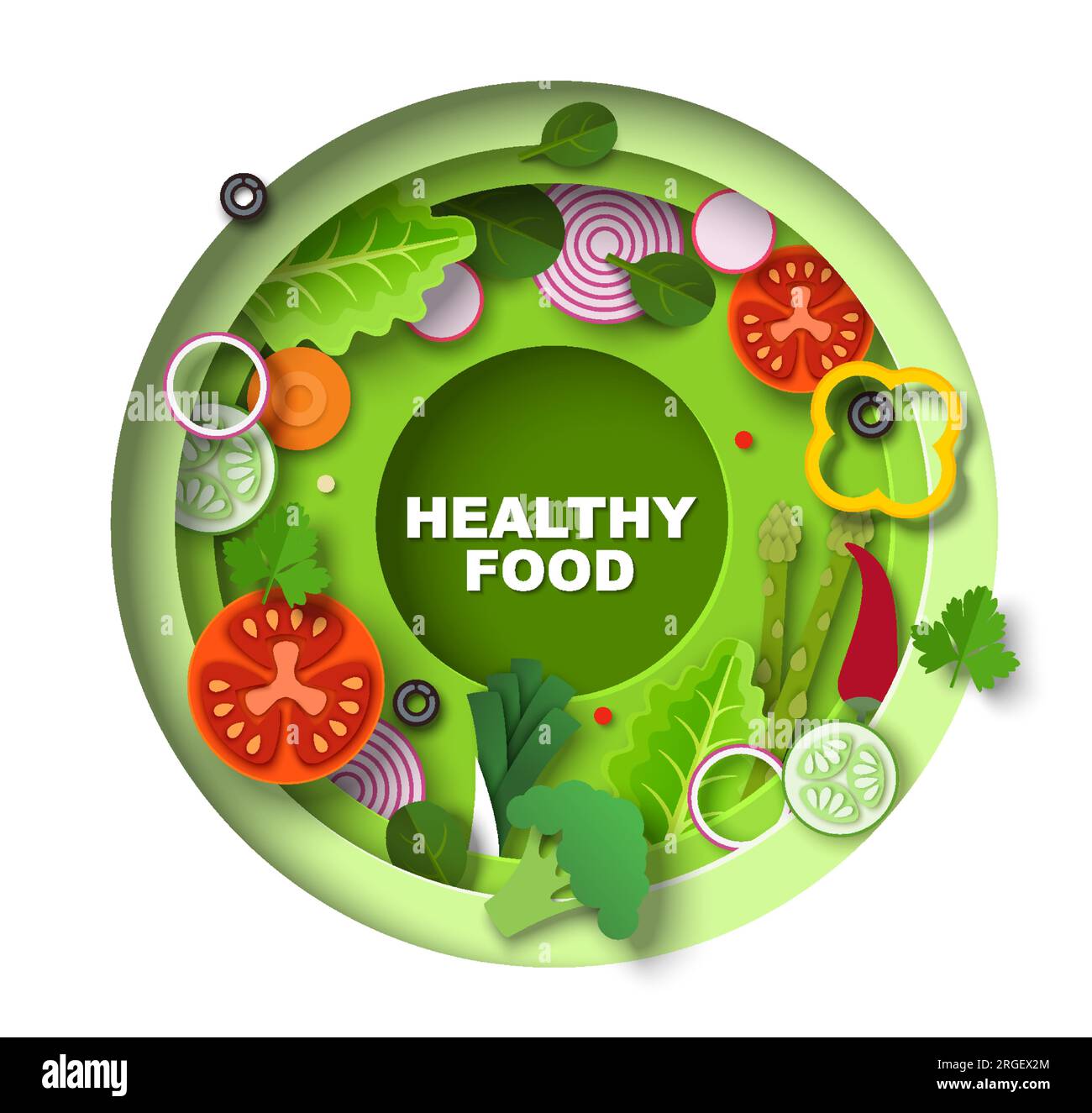 Healthy food paper cut craft vector poster Stock Vector Image & Art - Alamy