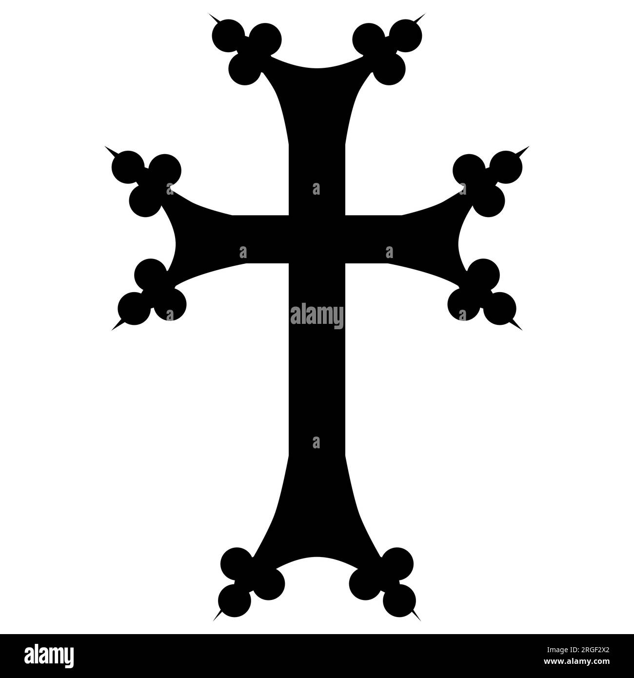 vector image of christian cross simply black flat icon Stock Vector