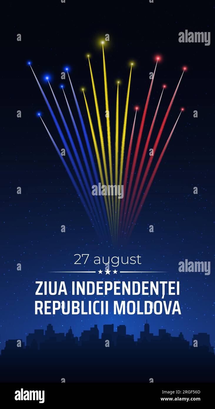 Banner 27 august independence day of moldova, template moldovan