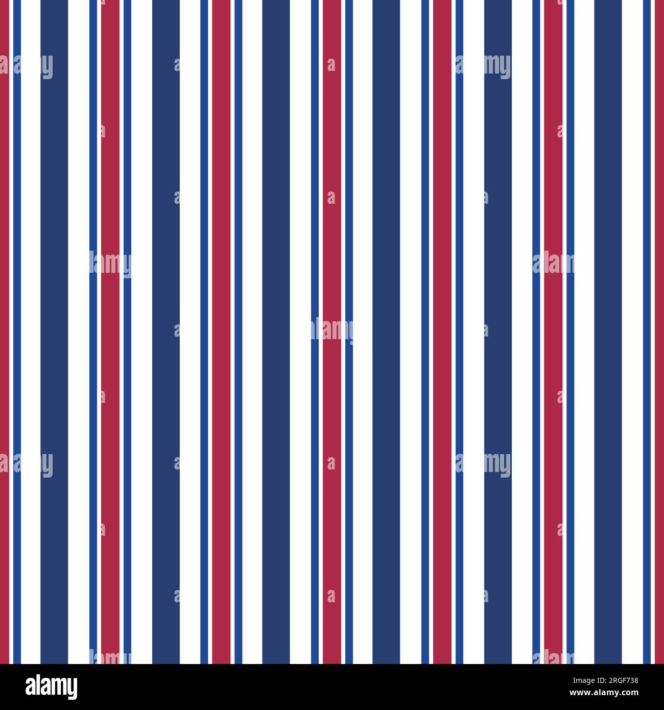 Blue and red vertical stripe shirt or blouse pattern. Seamless vector linear design suitable for fashion, home decor and stationary. Stock Vector