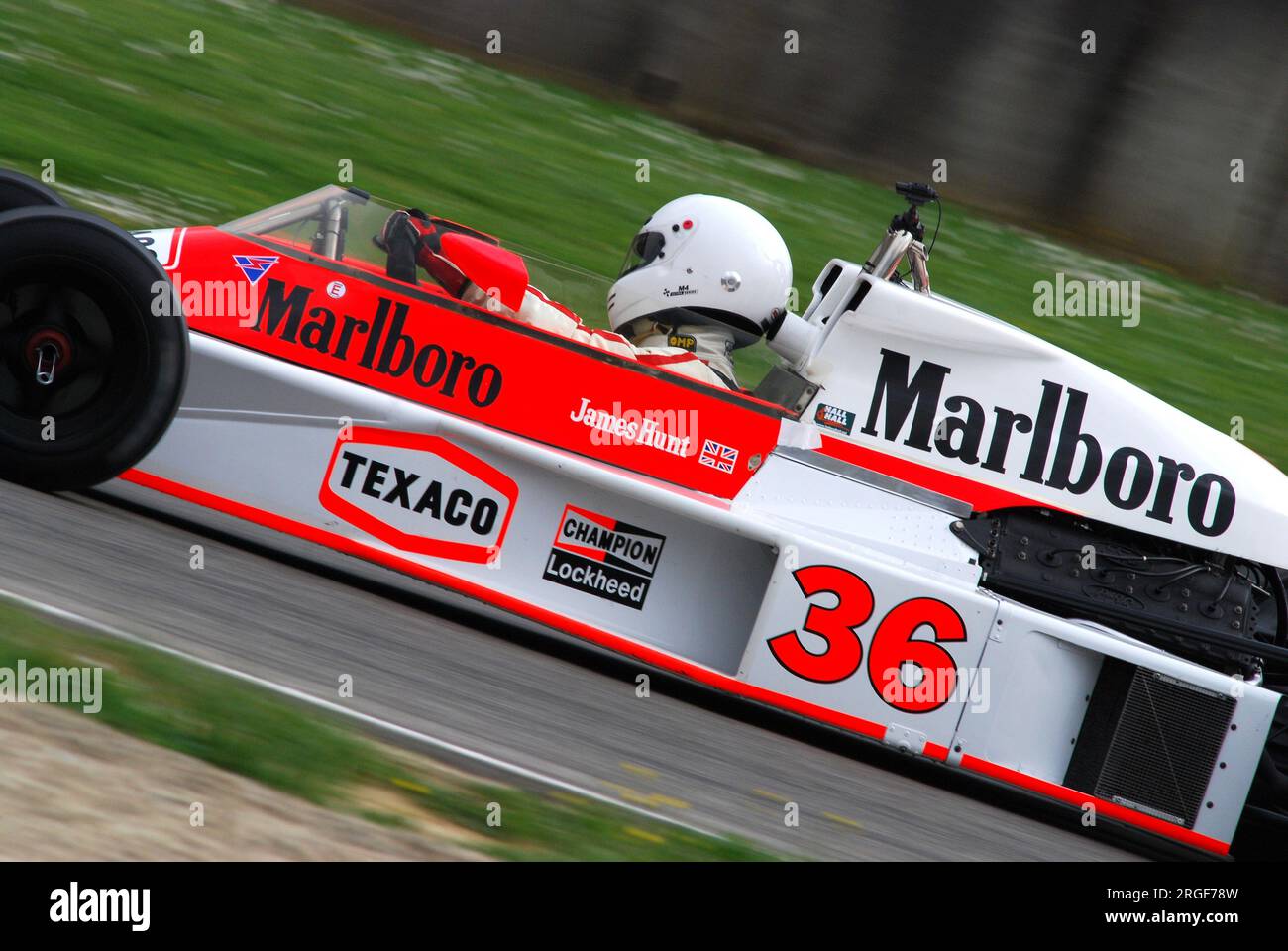 Mugello Circuit 1 April 2007: Unknown run on Classic F1 Car 1976 McLaren M23 ex James Hunt on Mugello Circuit in Italy during Mugello Historic Festiva Stock Photo