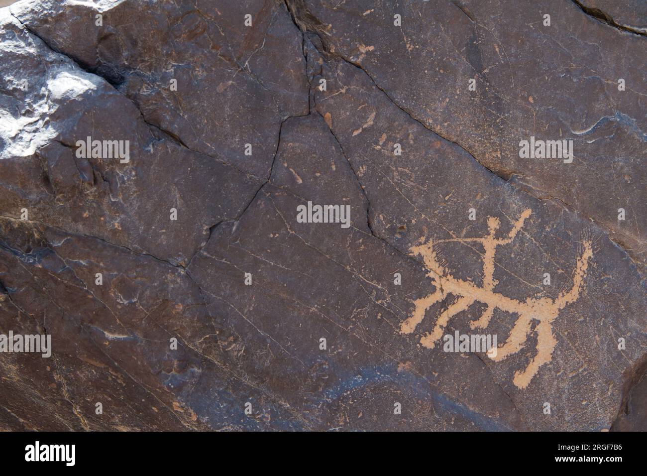 Graffiti Rock on stones in mardama mountains in town near riyadh provenience in Saudi Arabia Stock Photo