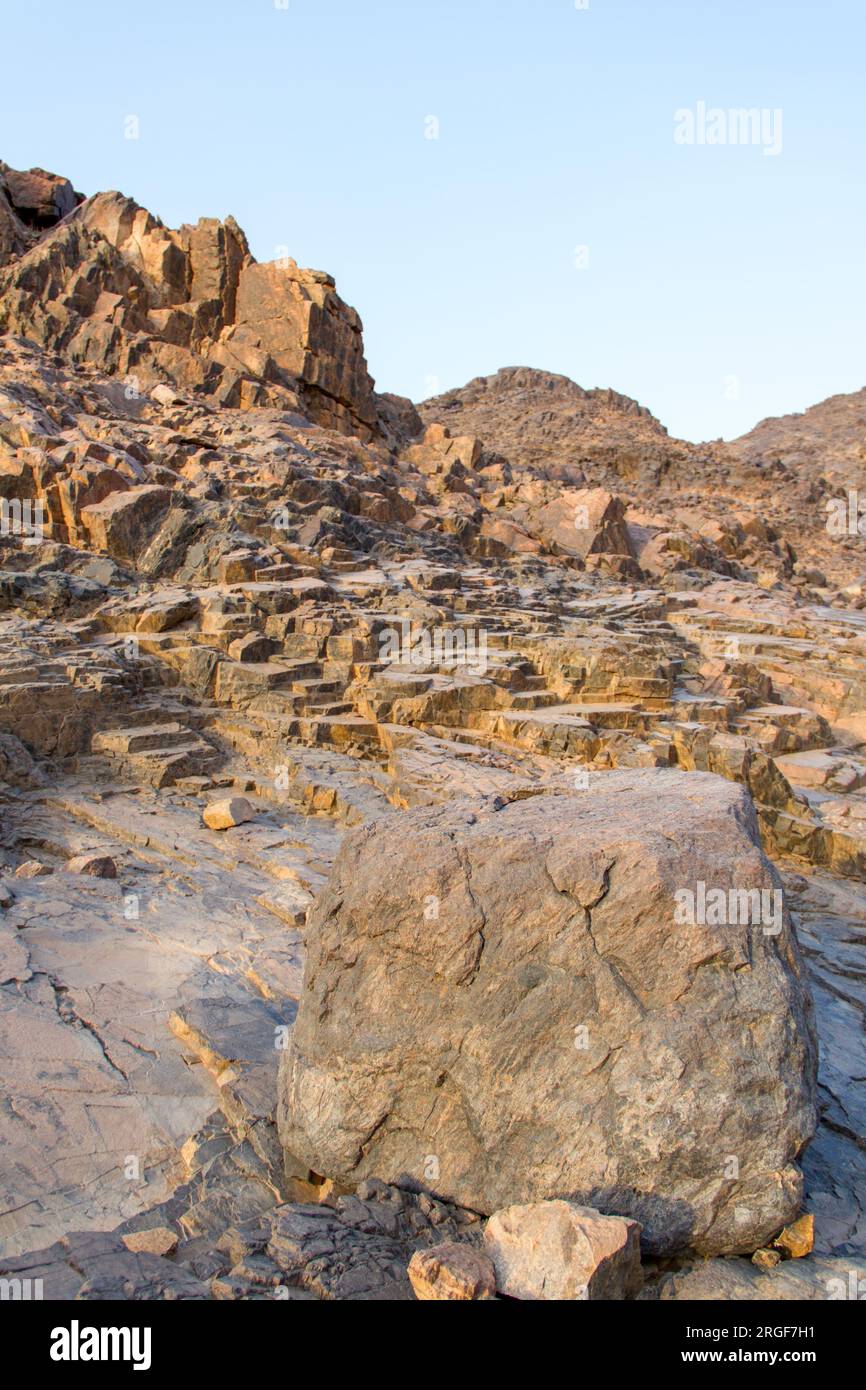 mountains and hills  in a town near riyadh in Saudi Arabia Stock Photo