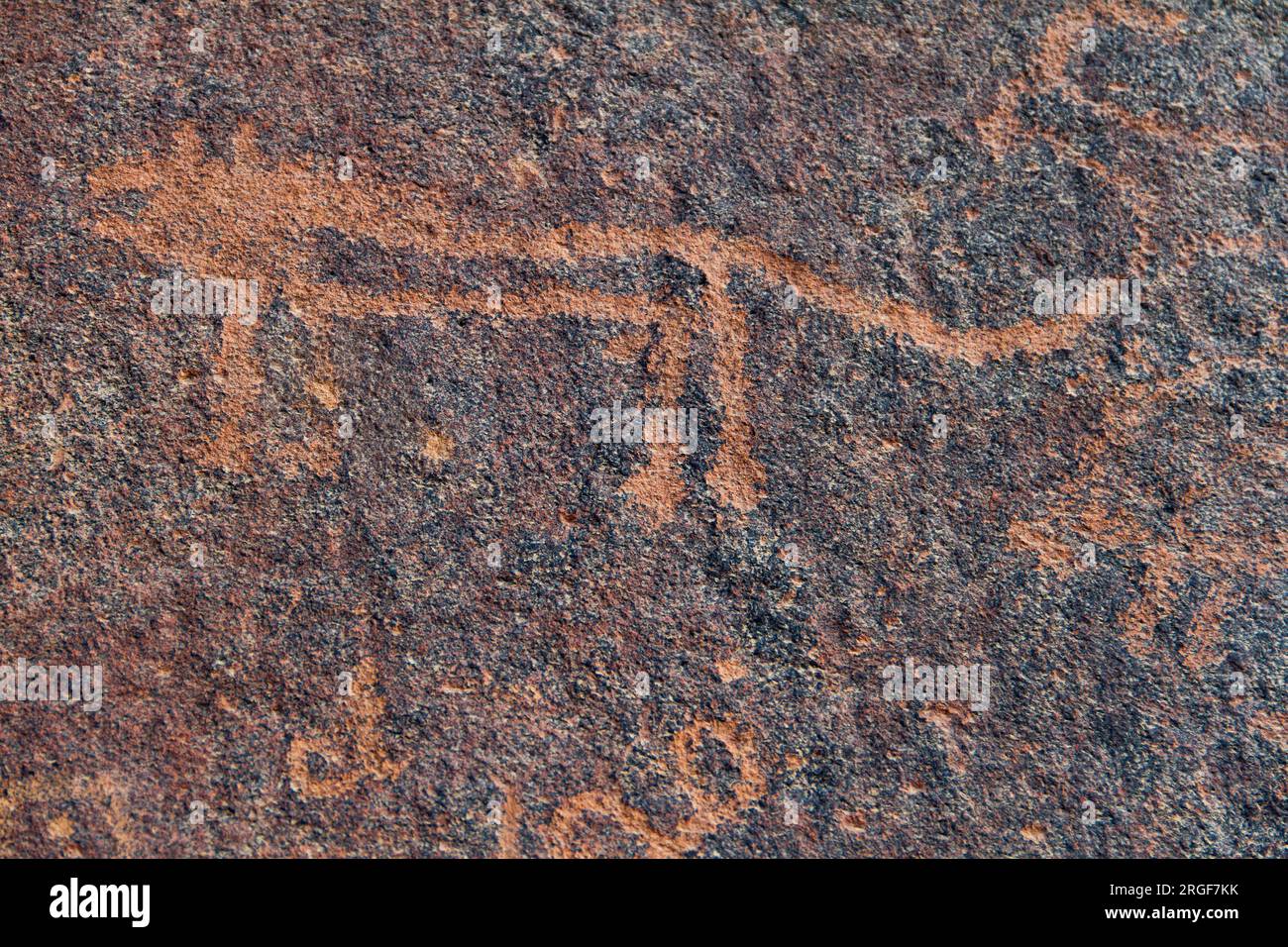 Graffiti Rock on stones in mardama mountains in town near riyadh provenience in Saudi Arabia Stock Photo