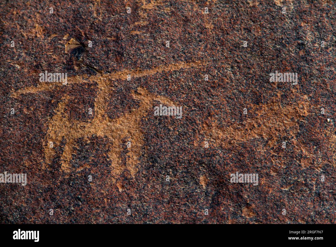 Graffiti Rock on stones in mardama mountains in town near riyadh provenience in Saudi Arabia Stock Photo