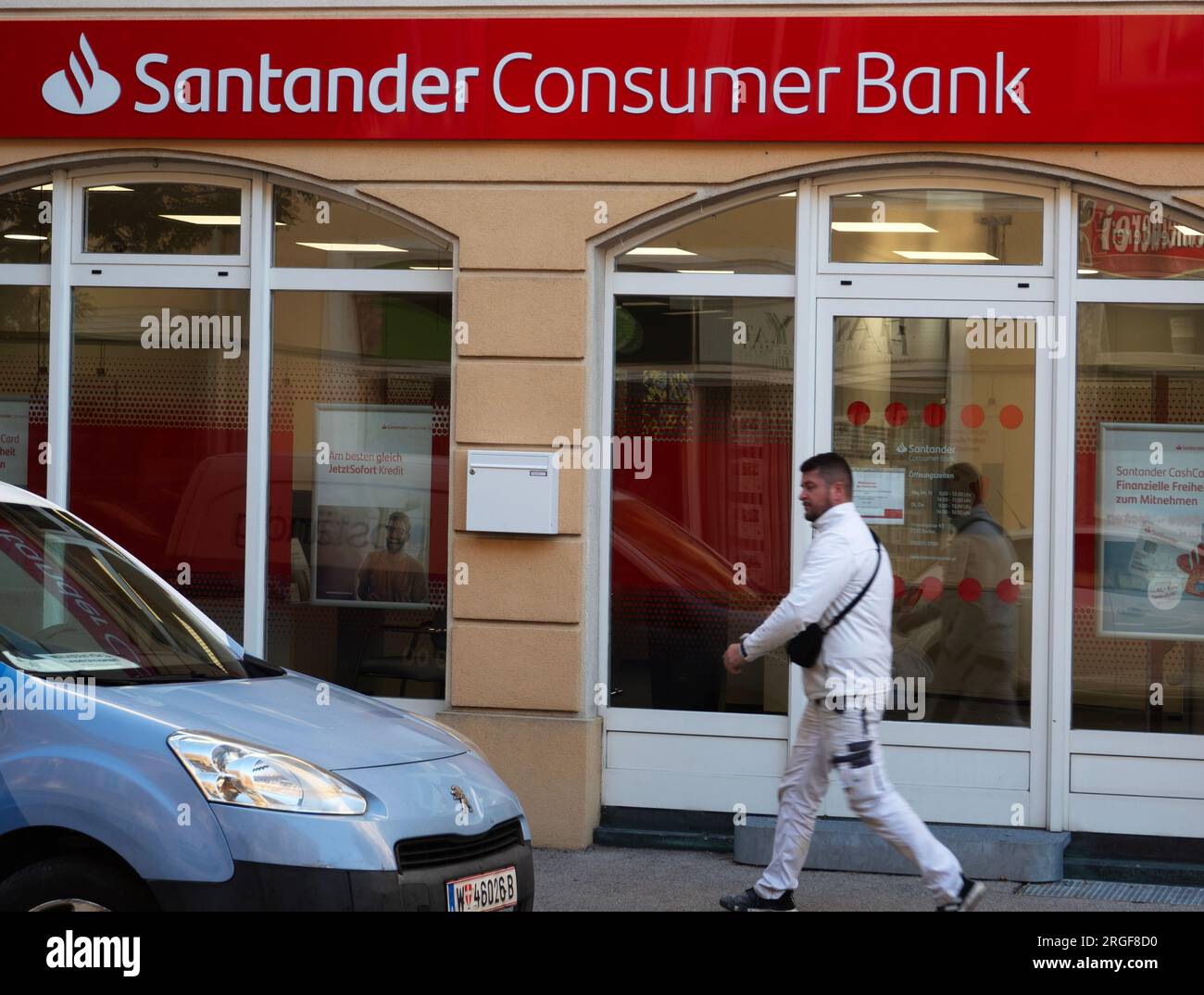 Branch of Santander Consumer Bank, Baden, Austria Stock Photo