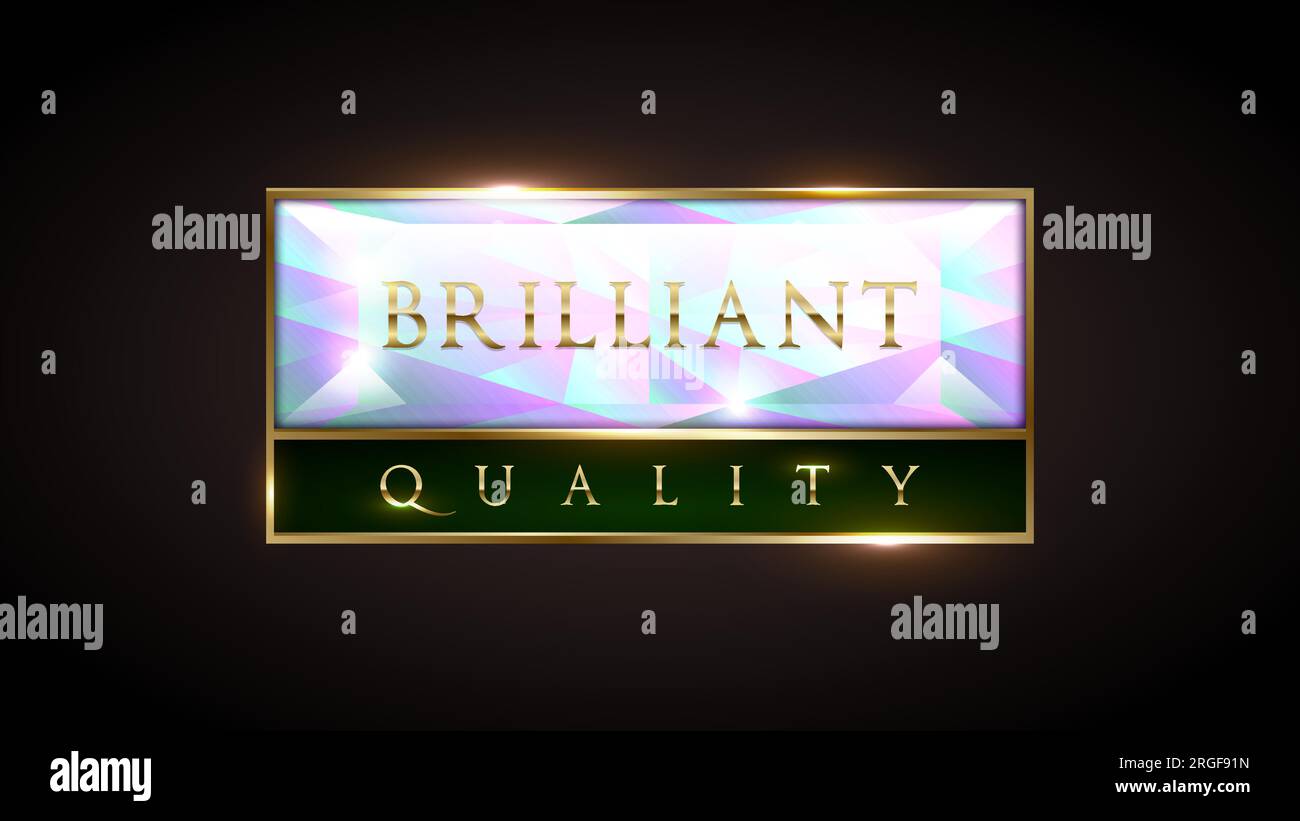 Brilliant quality product banner tag. Premium rectangle diamond label