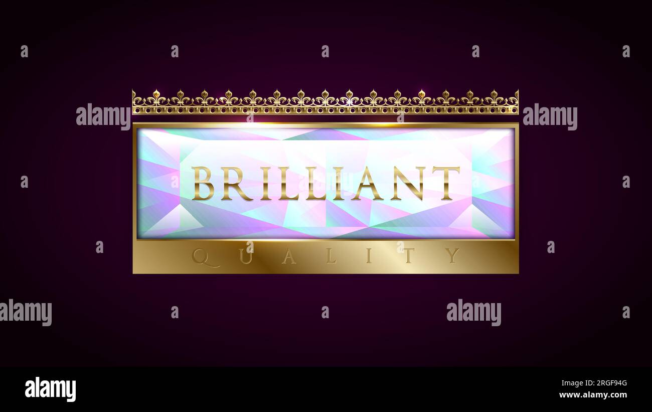 Brilliant quality product banner tag. Premium rectangle diamond label ...
