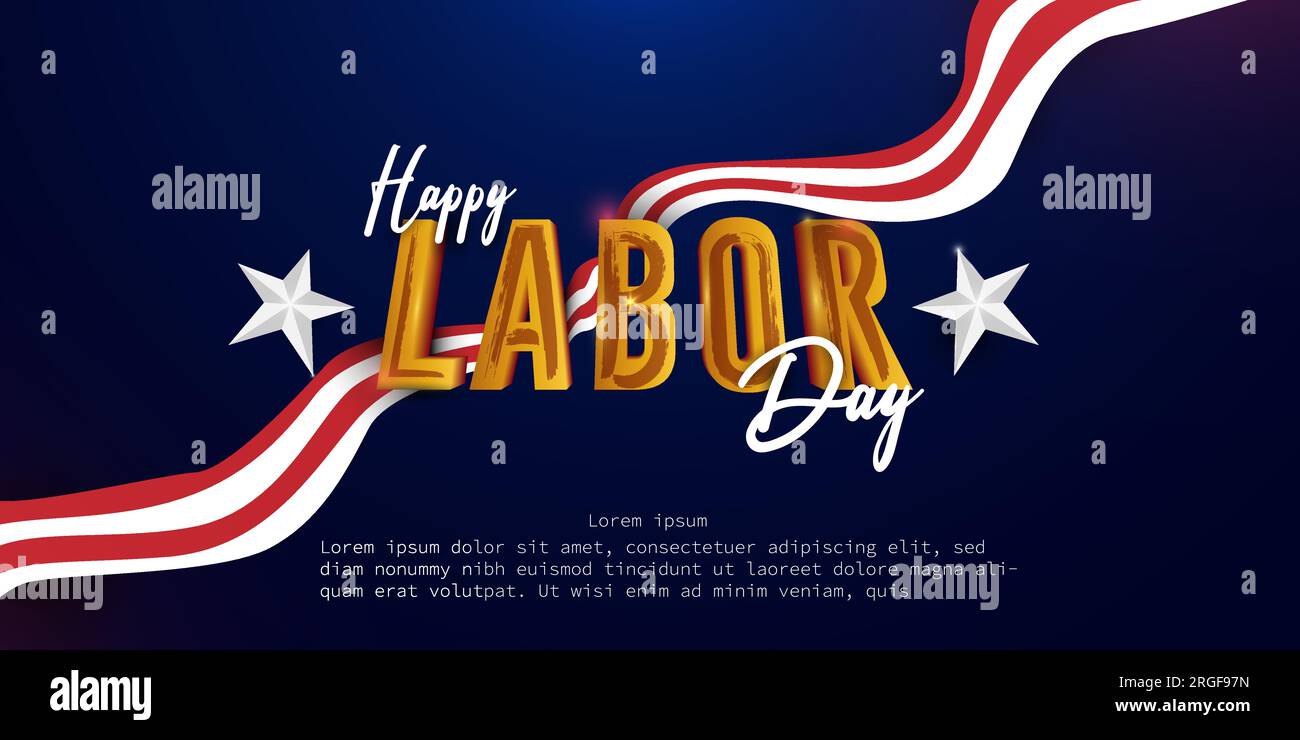 Happy Labor Day September 4th concept. 3d golden texts on Labor Day