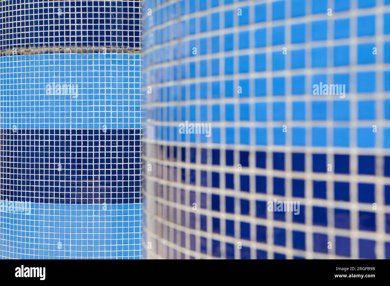 Blue tiled walls Stock Photo