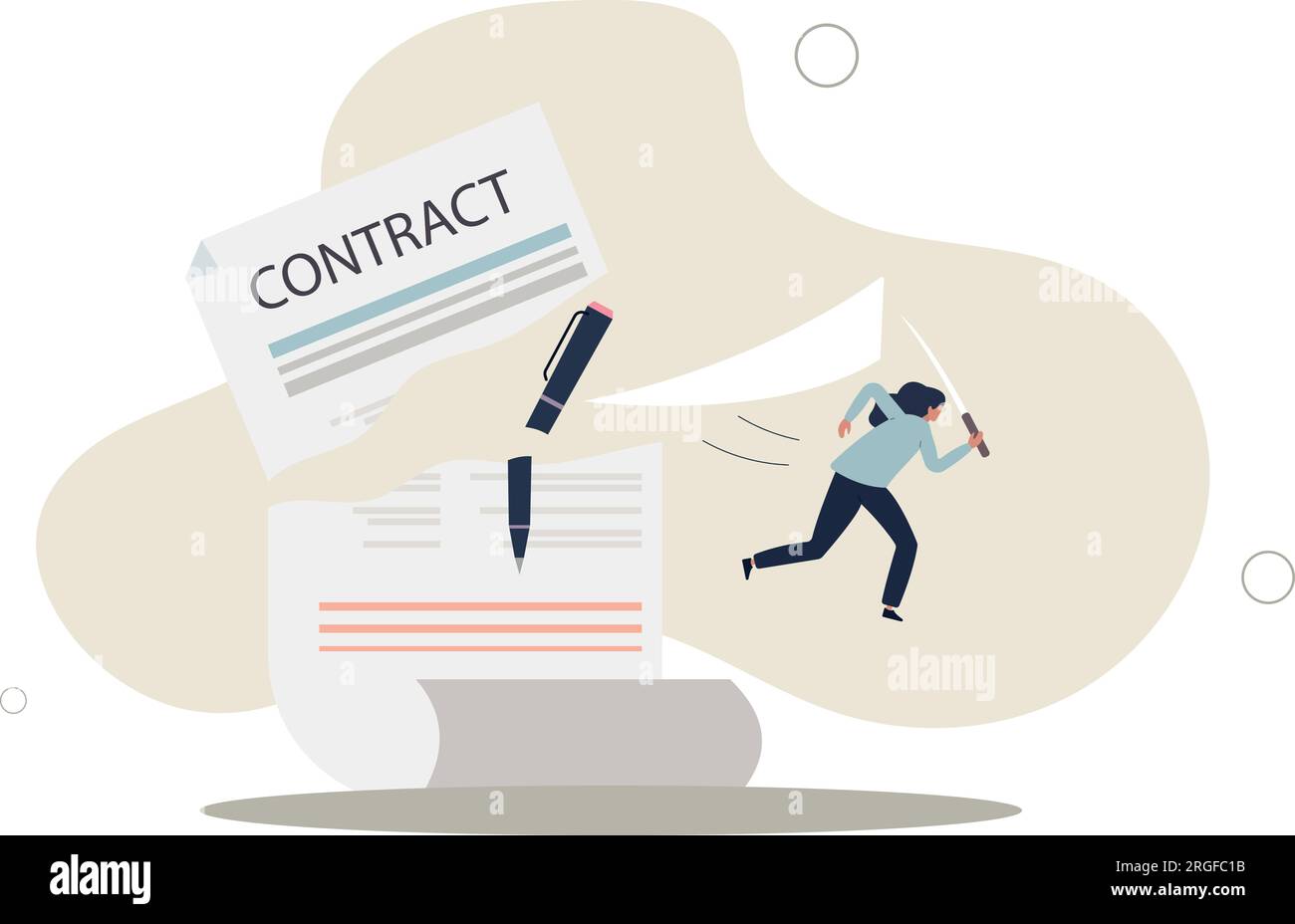 Contract cancellation or agreement terminated, partnership breaking
