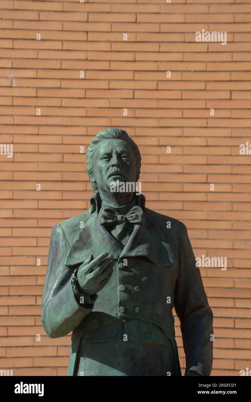 ALMERIA, SPAIN 28 MARCH 2023 Monument erected in memory of Alfredo Kraus, Spanish singer