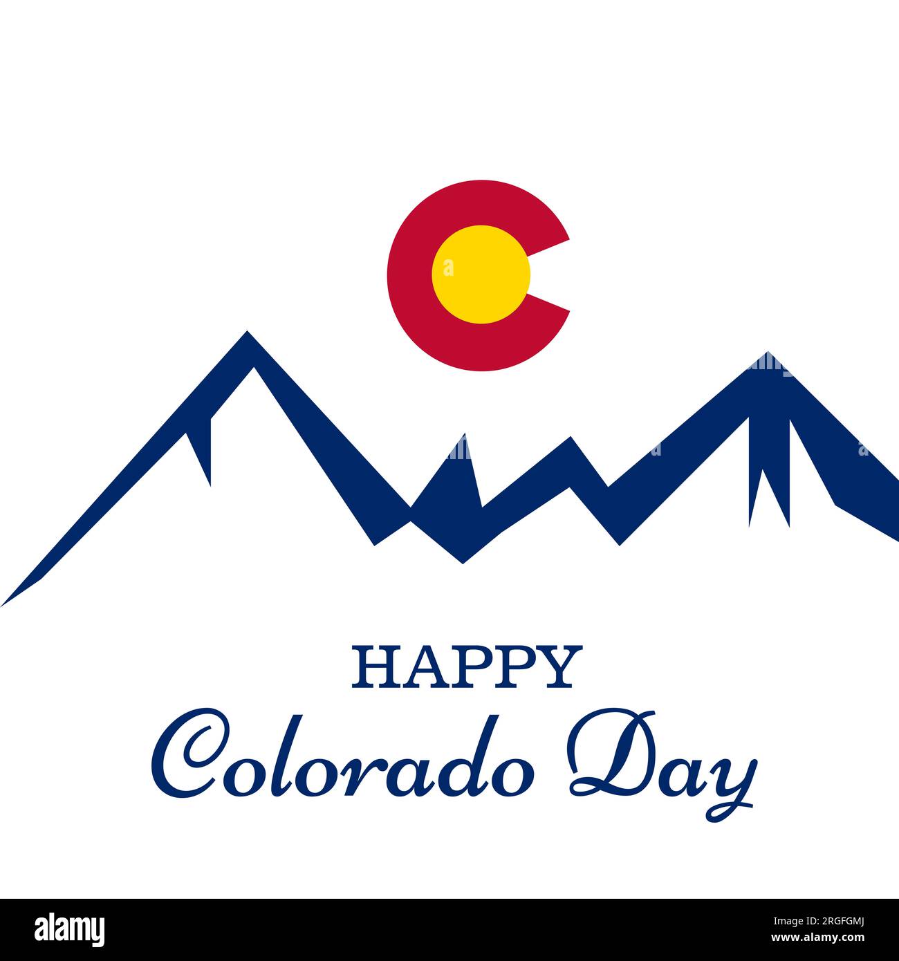 Vector illustration of a Background for Happy Colorado Day Stock Photo