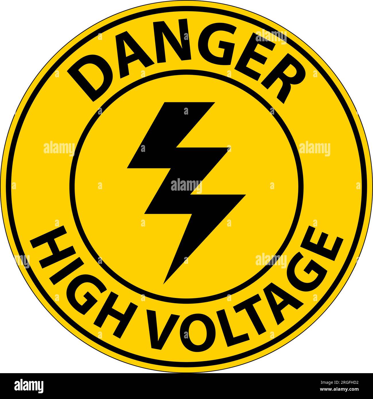 Floor Sign, Danger High Voltage Stock Vector