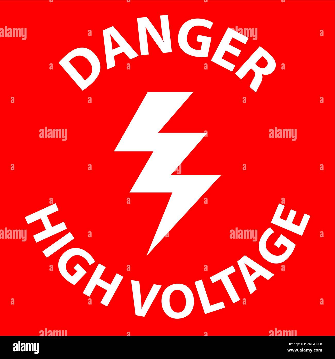 Floor Sign, Danger High Voltage Stock Vector