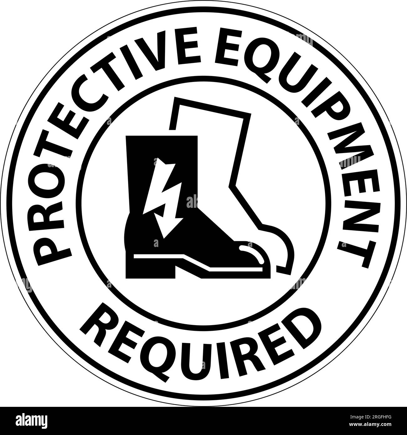 Floor Sign, Protective Equipment Required Stock Vector Image & Art - Alamy