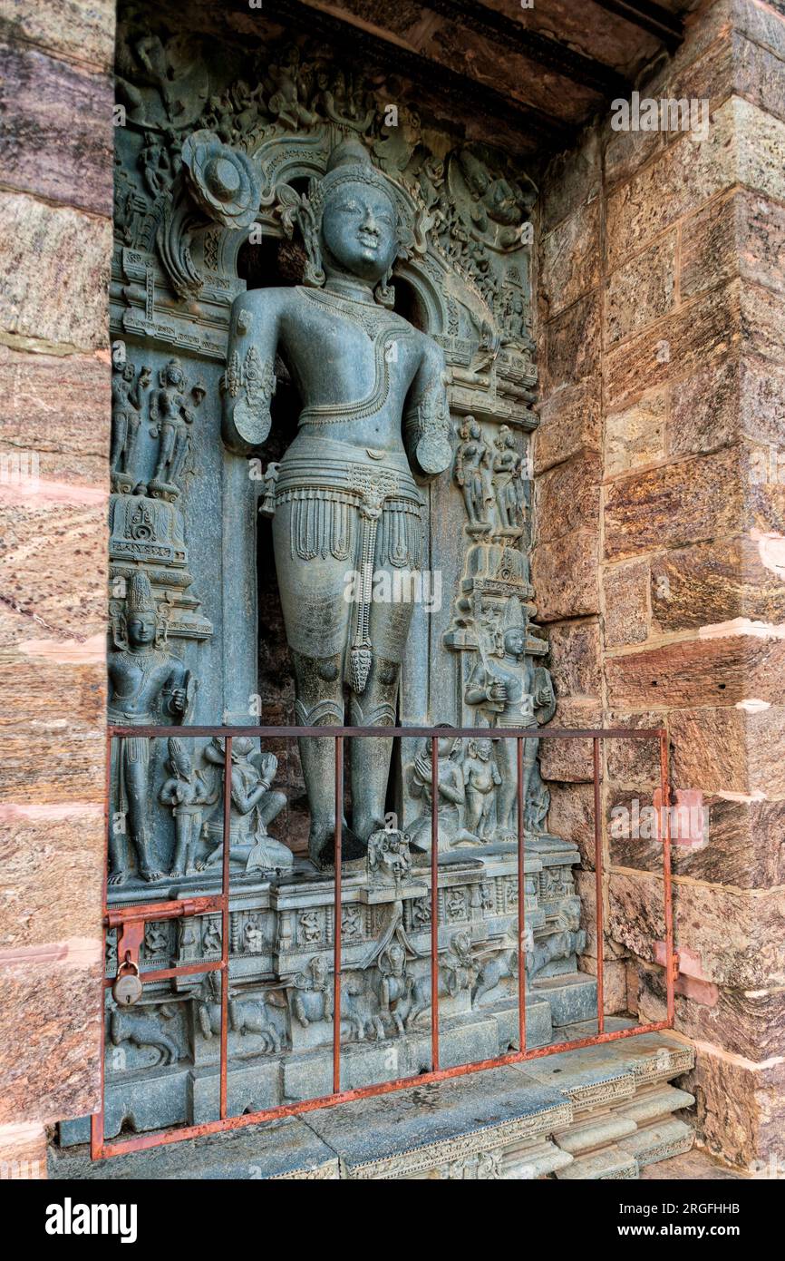 07 23 2007 Vintage Ruined statue of vedic Sun god Surya or Arka at Konarak Sun Temple a Unesco World Heritage site Konarak Orissa India Asia. Stock Photo
