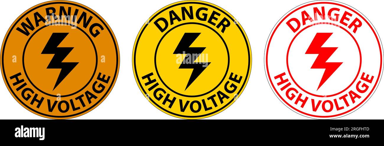 Floor Sign, Danger High Voltage Stock Vector