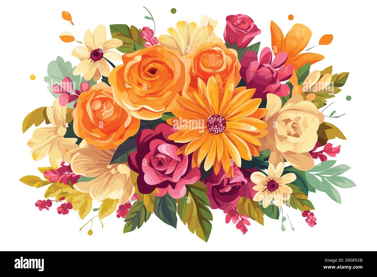 Bouquet composition decorated with dusty pink watercolor flowers and ...