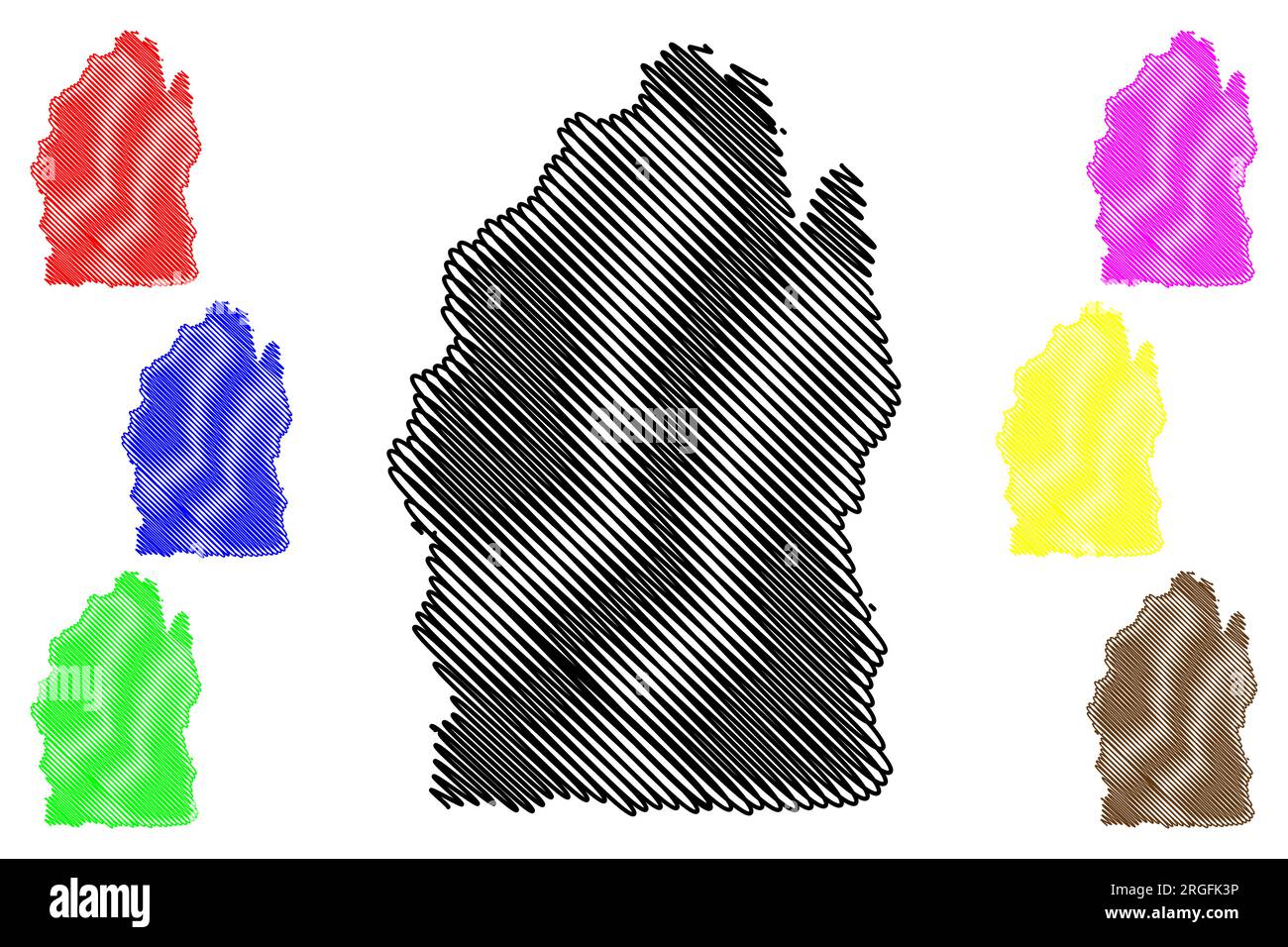 Tandridge Non-metropolitan district (United Kingdom of Great Britain and Northern Ireland, ceremonial county Surrey, England) map vector illustration, Stock Vector