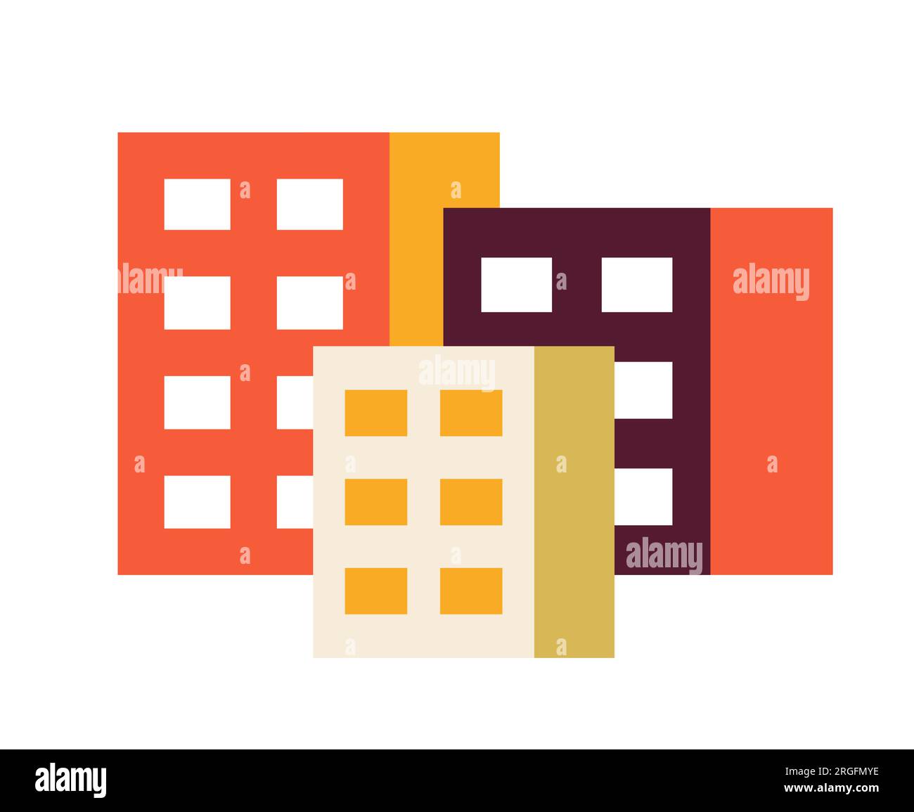 City buildings semi flat colour vector object Stock Vector