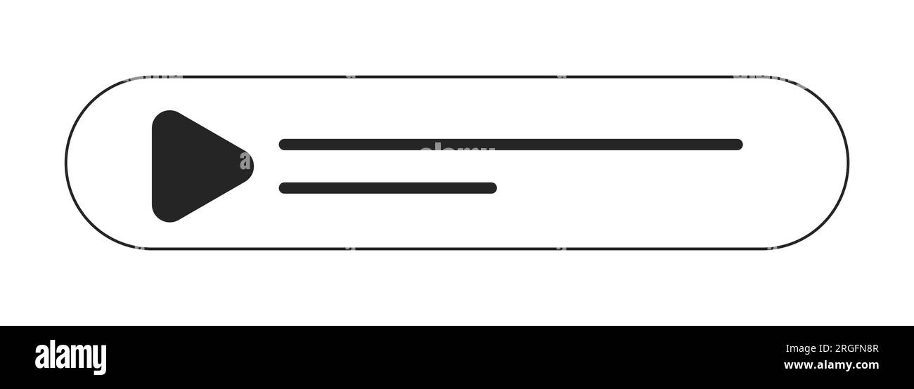 Music player bar flat monochrome isolated vector object Stock Vector