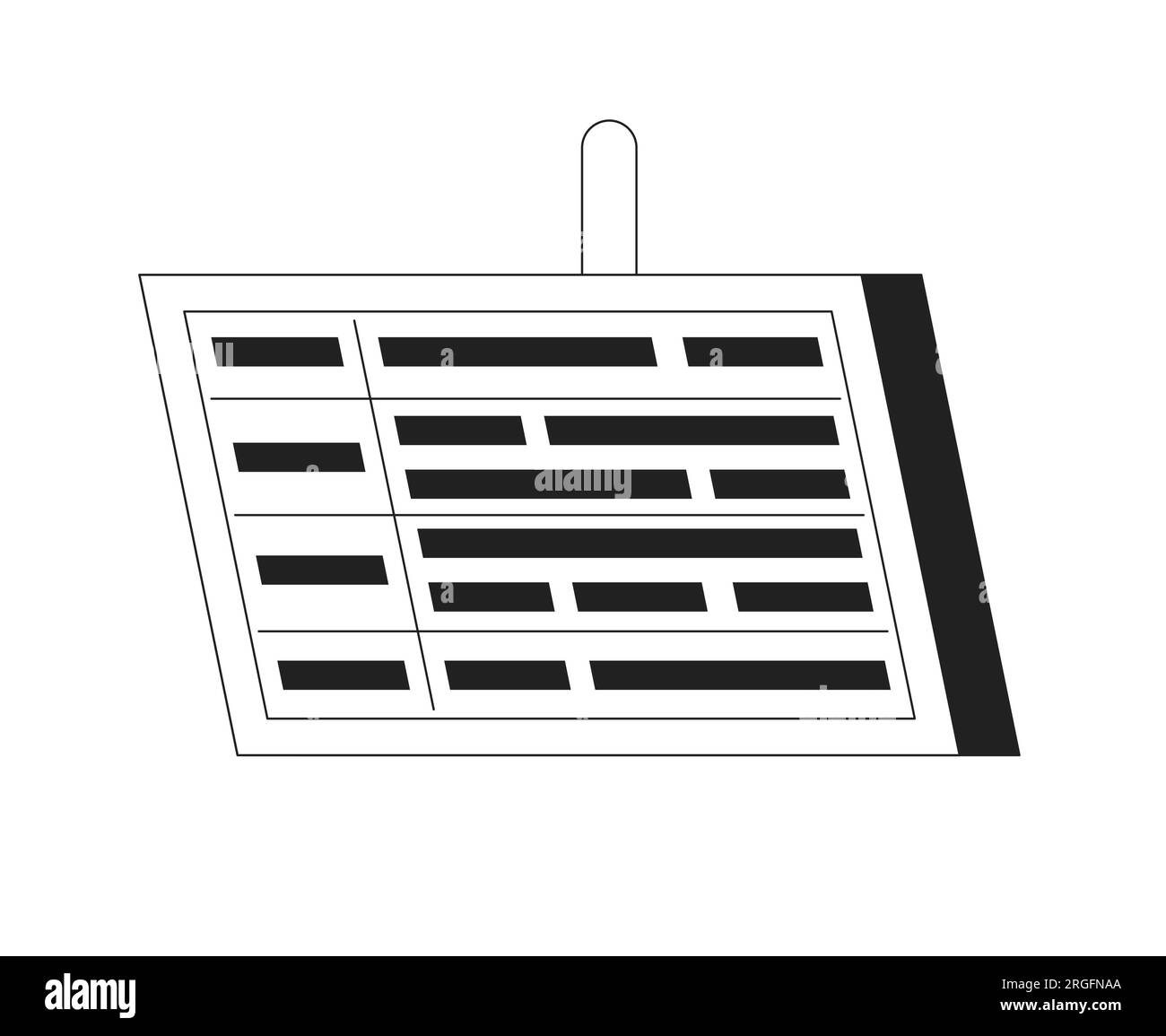 Timetable on display monochrome flat vector object Stock Vector