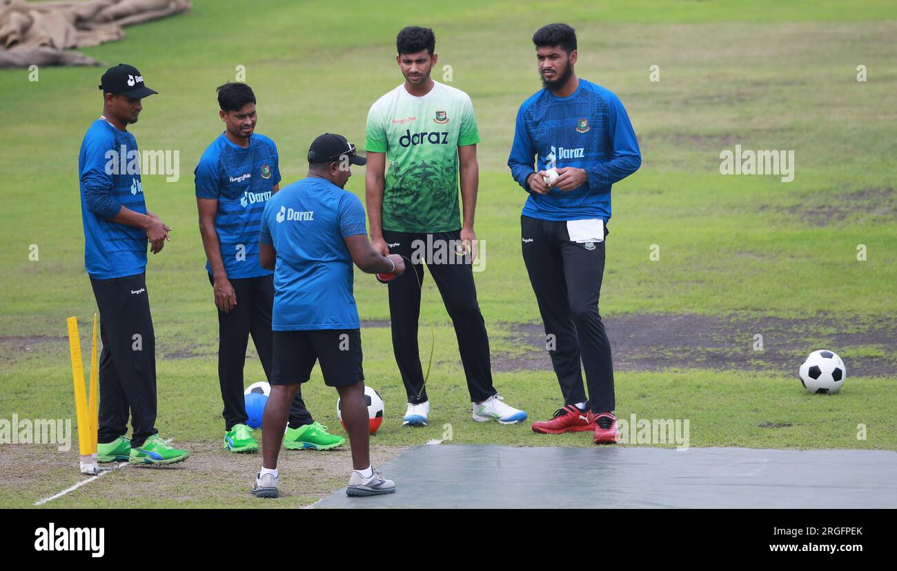 Bangladeshi national cricketers attend practice session at Sher-e ...