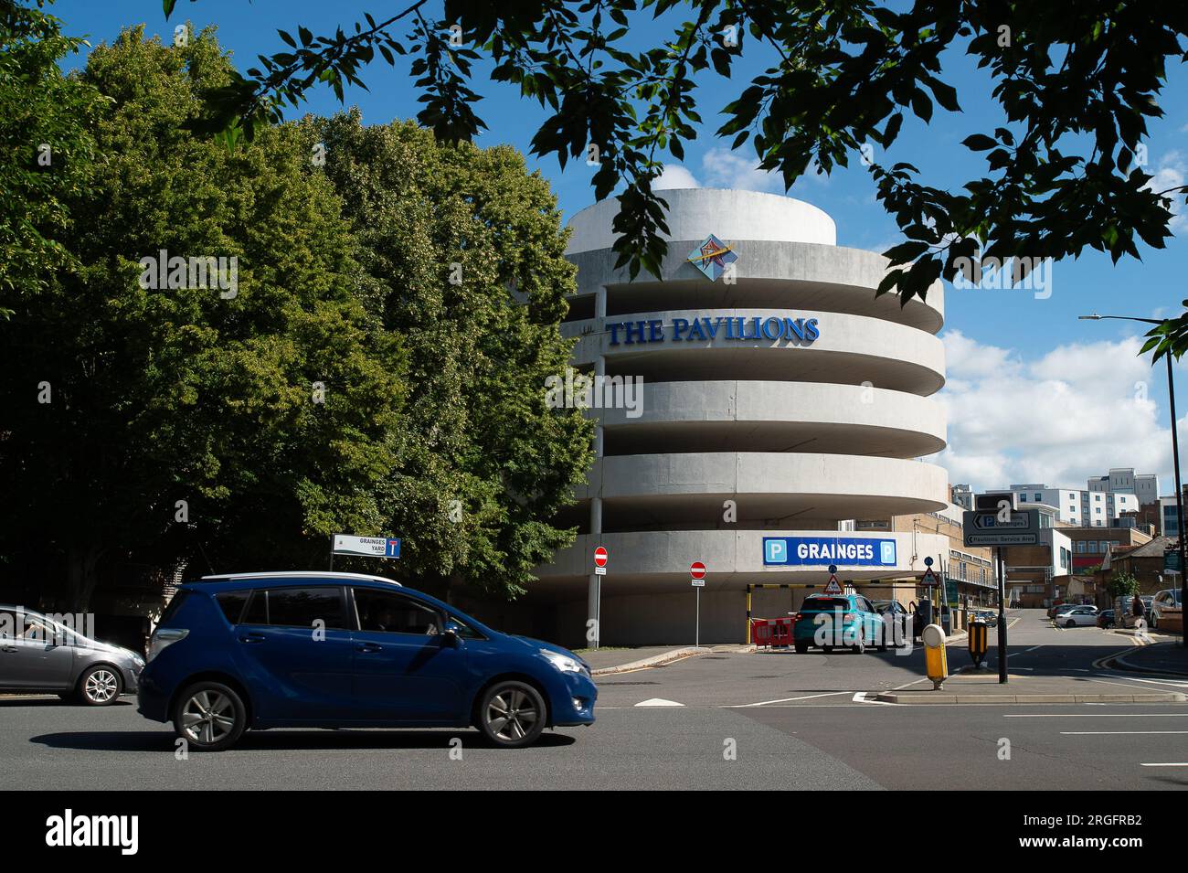 Uxbridge, UK. 9th August, 2023. The Pavilions Shopping Centre car park