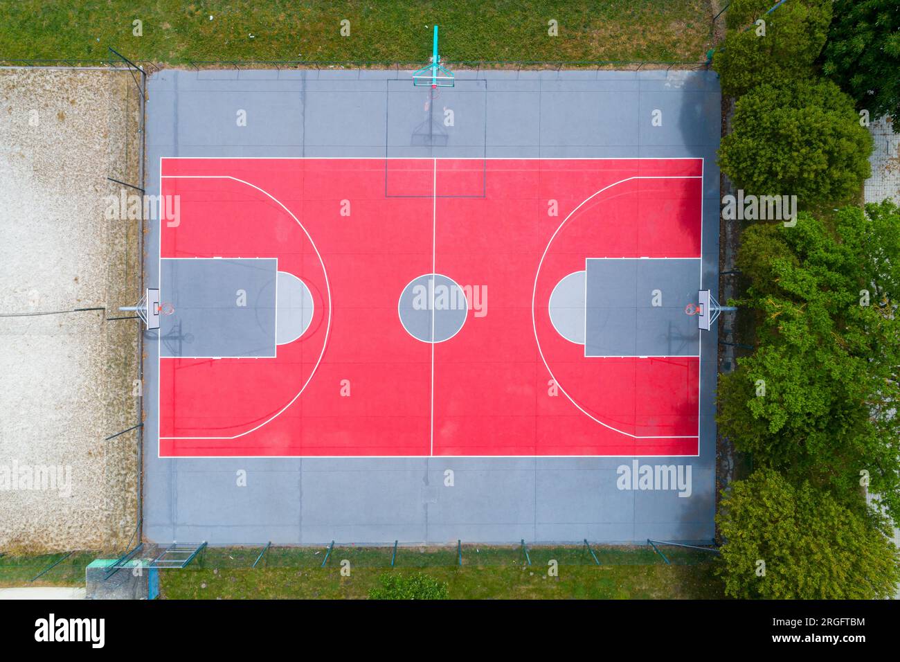 aerial top view of outdoor basketball court Stock Photo Alamy