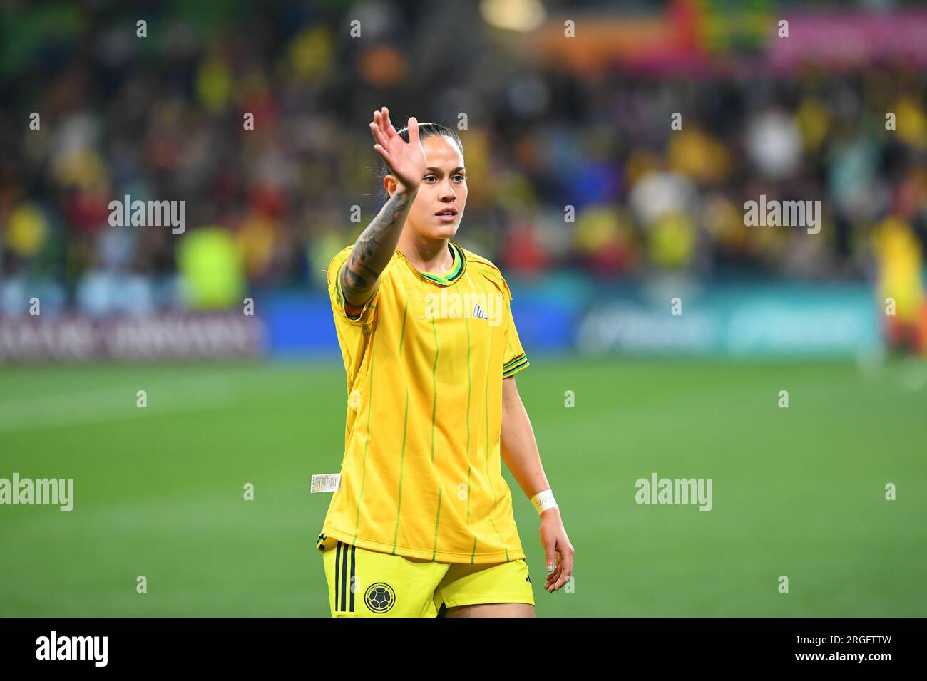 Melbourne, Australia. 08th Aug, 2023. Marcela Restrepo of Colombia seen in action during the FIFA Women's World Cup 2023 Round 16 match between Colombia and Jamaica at the Melbourne Rectangular Stadium. Final score Colombia 1:0 Jamaica. Credit: SOPA Images Limited/Alamy Live News Stock Photo