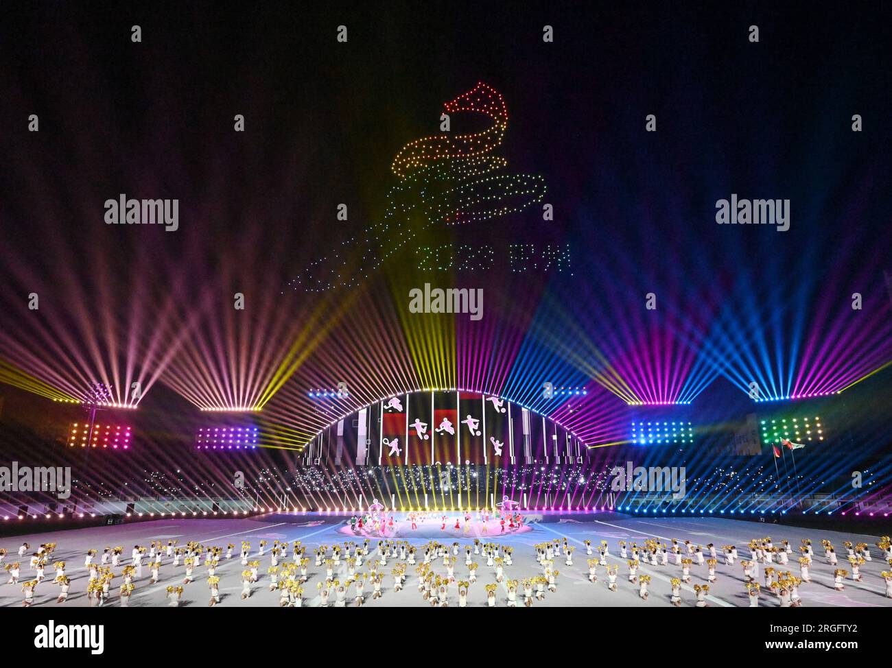 BAZHOU, CHINA - AUGUST 8, 2023 - Artistic performance at the opening ...