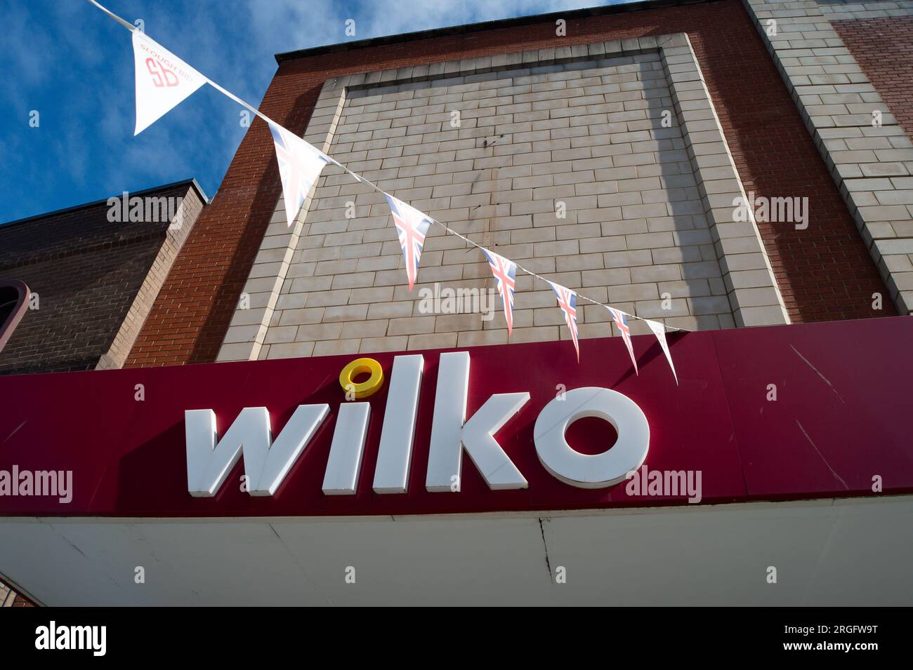 Slough, Berkshire, UK. 9th August, 2023. A Wilko store in Slough High Street, Berkshire. Private equity firm, Gordon Brothers, are said to be considering a potential rescue bid for the high street store Wilko. Sky News have reportedly been told that 'Gordon Brothers had expressed interest in partnering with other financial backers to inject £20m of equity and provide £50m in debt financing'. Wilko have filed a notice of intention to appoint administrators at the High Court putting 12,000 jobs at risk across the 400 Wilko stores in the UK. Some Wilko stores are having massive cut price sales bu Stock Photo