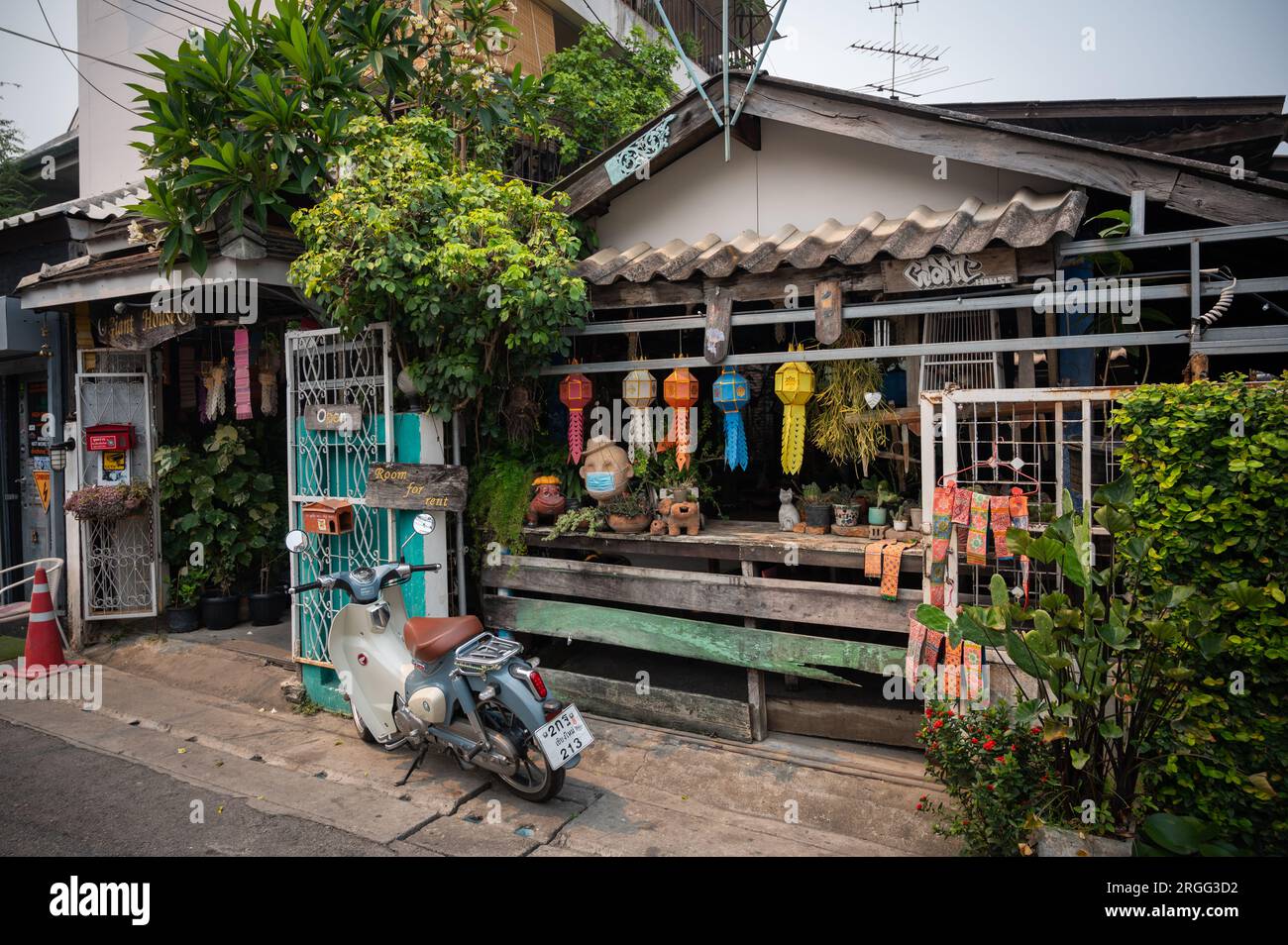 street scene on Moonmuang Road, Chiang Mai, Thailand Stock Photo