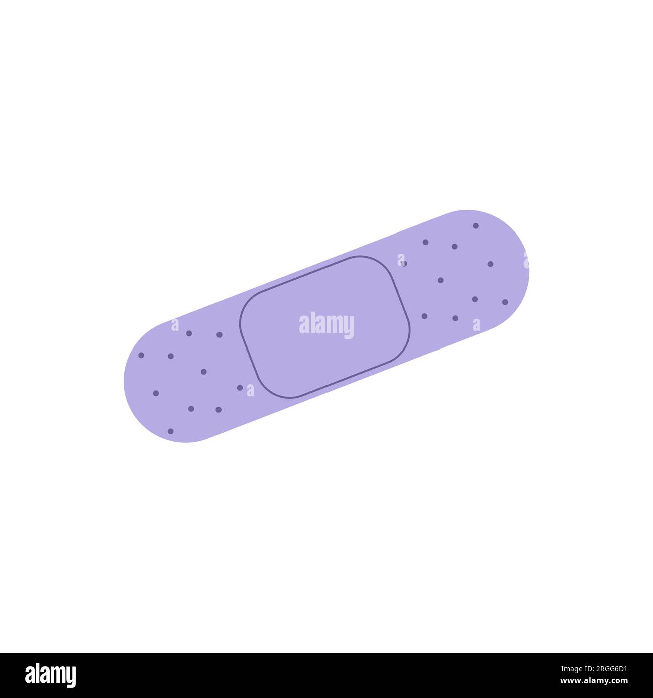 groovy purple bandaid. Vector illustration flat on white isolated background Stock Vector