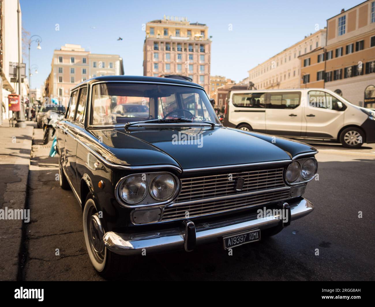 Side view of a classic Fiat on the streets of Rome Stock Photo - Alamy