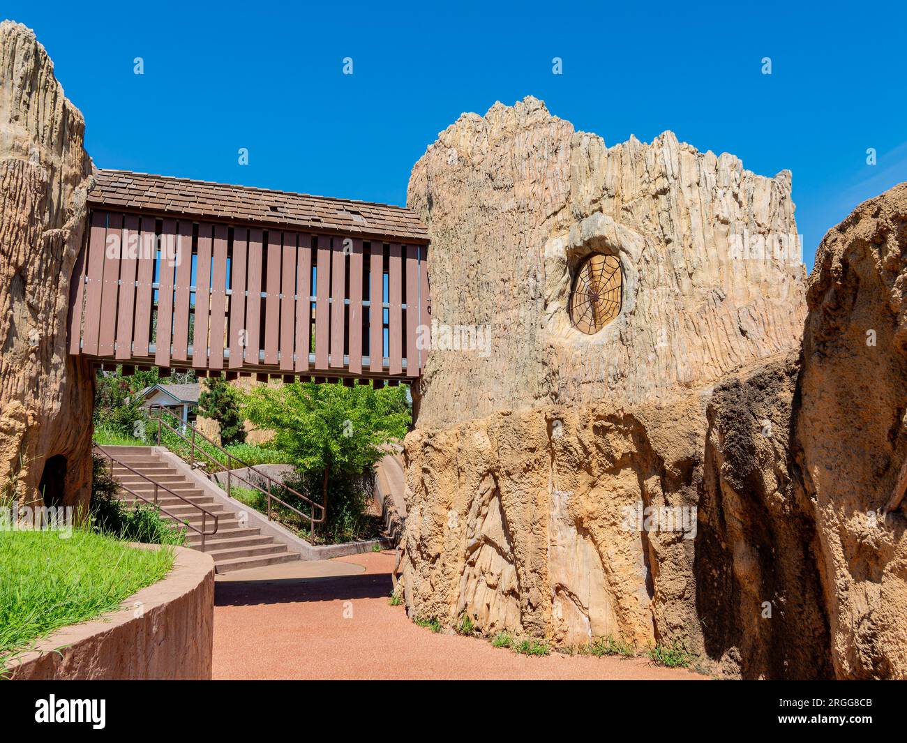 Sunny exterior view of the Children Zoo of OKC Zoo at Oklahoma Stock Photo