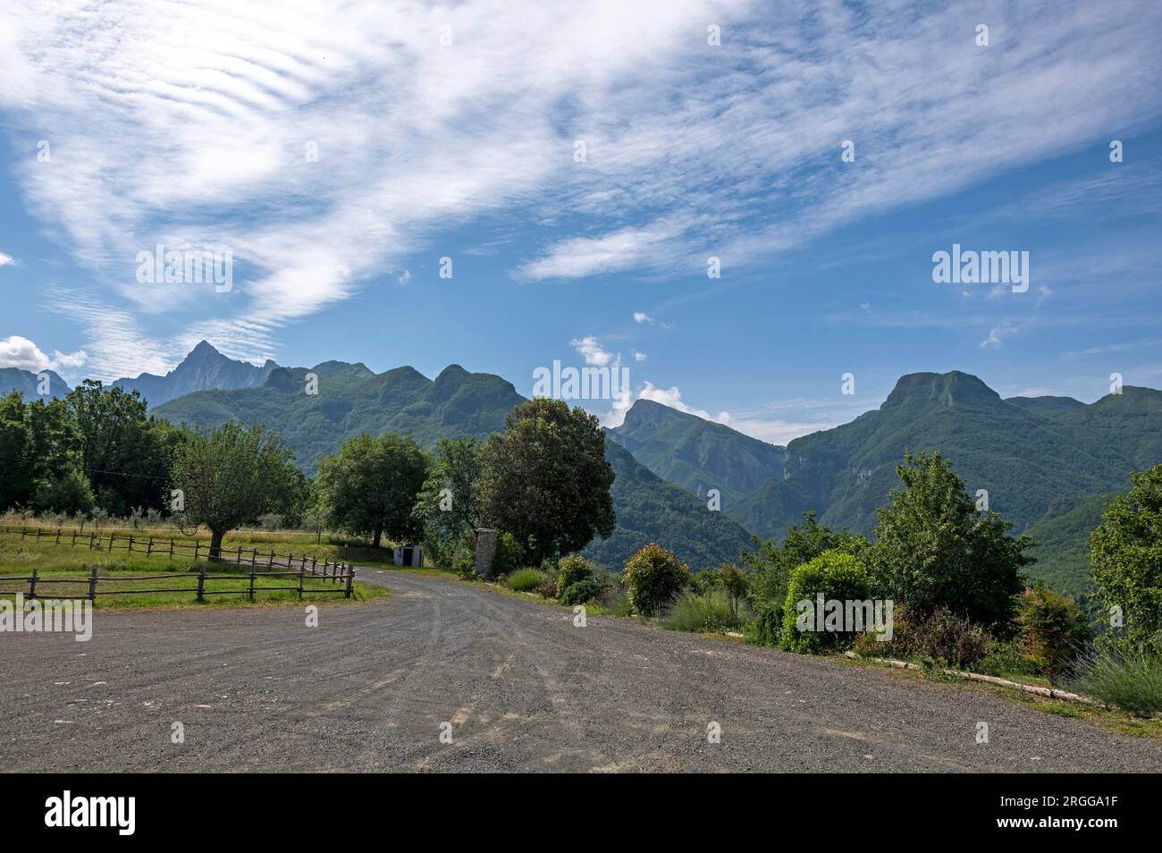 The limestone peaks including the dominant 1,781m high Pizzo d'Uccello ...